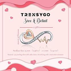 TRENSYGO Infinity Collection 925 Sterling Silver Heartbeat Infinity Cross Anchor Sunflower Nurse Necklace Jewelry Gifts for Women and Girls