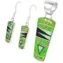 925 Sterling Silver Matching Pendant & Earrings Set with Genuine Turquoise & Gemstones 20'' Necklace