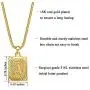 MEMGIFT 18K Real Yellow Gold Initial Letter Men Necklace Rectangle Capital Pendant Monogram A-Z Stainless Steel Box Chain 22inch Unique Trendy Fashion Handmade Fancy Personalized Women Jewelry