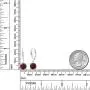 Gem Stone King 925 Sterling Silver Red Garnet and White Diamond Earrings, Cushion Cut Gemstone Birthstone 3.71 Cttw