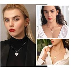 U7 Women Girls Photo Locket Pendant Heart/Round Shaped Fashion Jewelry 18K Gold Plated Necklace, with Custom Image or Text Engrave Service