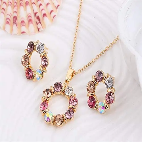 VESOCO Boho Beads Colorful Necklace Bracelet Set Jewelry Necklace for Dancing Party Wedding Vacation VESOCO Boho Beads Colorful Necklace Bracelet Set Jewelry Necklace for Dancing Party Wedding Vacation