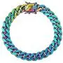 TOPGRILLZ 10,14mm Polished Stainless Solid Quenching Color Reflection Laser Link Chain Bracelet for Men and Women Hip Hop Personality Jewelry TOPGRILLZ 10,14mm Polished Stainless Solid Quenching Color Reflection Laser Link Chain Bracelet for Men and Women Hip Hop Personality Jewelry