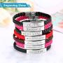 GAGAFEEL Custom Leather Bracelet Classic Braided Rope Engraved Name Message Men Women Stainless Steel ID Cuff Bangle Xmas Birthday Gift for Bestfriend Couple