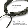 Jstyle 12Pcs Braided Leather Bracelet for Men Women Cuff Wrap Bracelet Wristbands Adjustable