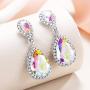 EVER FAITH Womens Austrian Crystal Wedding Tear Drop Dangle Earrings