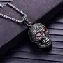 NEHZUS Halloween Jewelry Mens Gothic Skull Stainless Steel Pendant Necklaces 23.62 Inches Chain NEHZUS Halloween Jewelry Mens Gothic Skull Stainless Steel Pendant Necklaces 23.62 Inches Chain