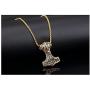 PAURO Mens Stainless Steel Thors Mjolnir Hammer Pendant Necklace Viking Jewelry