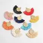 Allen&Danmi AD Jewelry Bohemia Style Spring Raffia Dangle Earrings Made with Woven Rattan for Women