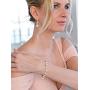 Mariell Rose Gold & Pearl Round CZ Bridal Bracelet & Earrings Set - Wedding Jewelry Sets for Bridesmaids