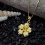 Sterling Silver 17mm Hibiscus Pendant Necklace, 16+2'' Extender