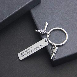 Eigso Hairdresser Gardener Tailor Accountant Bartender Book Lover Gift Keychain Bracelet She Believed She Could Appreciation Gift