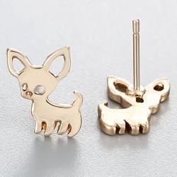 Chengxun Cute Chihuahua Stud Earrings
