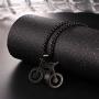 U7 Men Cool Bicycle Jewelry Stainless Steel Wheat Chain Bike Pendant Necklaces