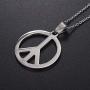 Eiffy Stainless Steel Round Anti-War Peace Sign Symbol Pendant Necklace Earrings Bracelet for Women Men Jewelry