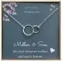 EFYTAL Mother Son Necklace, Sterling Silver Two Interlocking Infinity Circles,Mothers Day Jewelry Birthday Gift