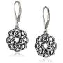 Sterling Silver Celtic Knot Lever-Back Drop Earrings