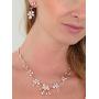 Mariell Elegant Vine Rose Gold Necklace and Earrings Set for Weddings, Brides & Formals