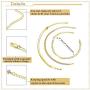 HAIAISO 14K Gold Plated Adjustable Layered Bracelets Gold Chain Bracelets Sets Cuban Link Bracelet Flat Herringbone Chain Bracelet Figaro Chain Bracelets Dainty Stacking Beaded Bracelet for Women