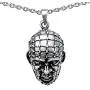 Halloween Horror Pinhead Hellraiser Pewter Mens Pendant Necklace Fashion Charm Protection Amulet Talisman Choker