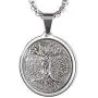 CERAMIC GESTALT Unique Tungsten Medallion Necklace. Platinum Style Stainless Steel Tree of Life Inlay. CERAMIC GESTALT Unique Tungsten Medallion Necklace. Platinum Style Stainless Steel Tree of Life Inlay.