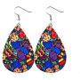 12 Pairs Easter Faux Leather Dangle Earring Set Colorful Easter Egg Teardrop Earring Rabbit Pattern PU Leather Drop Earrings Happy Easter Holiday Jewelry Accessory