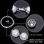 EVER FAITH Wedding Round Pave CZ Star Inspired Jewelry Set - Necklace Earrings Bracelet