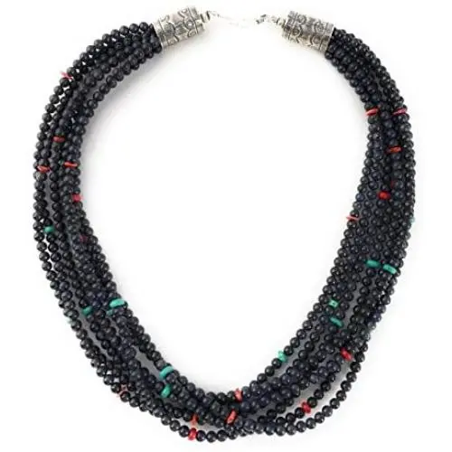 Masha Sterling Silver Necklace Made in USA - Exclusive Southwestern Handmade Jewelry, 7 Strand 20'' in Length Masha Sterling Silver Necklace Made in USA - Exclusive Southwestern Handmade Jewelry, 7 Strand 20'' in Length