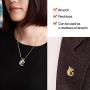 Womens pendant necklace, 18K gold zirconium-plated zirconium fox pendant, with stainless steel necklace, pendant can be used as a brooch