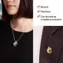 Womens pendant necklace, 18K gold zirconium-plated zirconium fox pendant, with stainless steel necklace, pendant can be used as a brooch