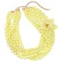 Rosemarie & Jubalee Womens Multi Strand Simulated Pearl With Flower Detail Necklace and Earrings Bridal Jewelry Set, 18''-23'' with 5'' Extension