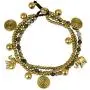NOVICA Jasper and Brass Beaded Lucky Elephant Charm Bracelet, 7.5'' Colorful Siam Elephants