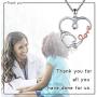 APOTIE 925 Sterling Silver Stethoscope Heart Pendant Necklace Love Charm Jewelry Nurse Gifts for Doctor Nurse Graduation Medical Student
