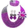 laanc Jewelry 8 Rows Hot Pink and Multicolor Gradient Crystal African Beads Nigerian Wedding Jewelry Sets laanc Jewelry 8 Rows Hot Pink and Multicolor Gradient Crystal African Beads Nigerian Wedding Jewelry Sets