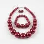 KOSMOS-LI Womens Large Big Simulated Pearl Statement 19'' Necklace Bracelet and Earrings Jewelry Set