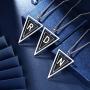 beautlace Double Triangle Letter Necklaces Silver/18K Gold/Black Gun Plated Initial Geometric Minimalist Pendant Alphabet Name Necklace Jewelry for Men and Women KP0158