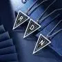 beautlace Double Triangle Letter Necklaces Silver/18K Gold/Black Gun Plated Initial Geometric Minimalist Pendant Alphabet Name Necklace Jewelry for Men and Women KP0158