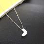 Wanderer Moon Pendant Necklace, High Polished Gold Silver Crescent Star-shaped Short Necklace Chain Jewellery for Women and Girls