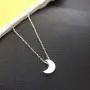 Wanderer Moon Pendant Necklace, High Polished Gold Silver Crescent Star-shaped Short Necklace Chain Jewellery for Women and Girls