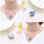 constantlife Cremation Jewelry for Ashes, My Best Friend Heart Shape Memorial Urn Necklace Stainless Steel Crystal Pendant Ashes Holder Keepsake