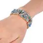 EVER FAITH Austrian Crystal Art Deco Wave Bridal Elastic Stretch Bracelet EVER FAITH Austrian Crystal Art Deco Wave Bridal Elastic Stretch Bracelet