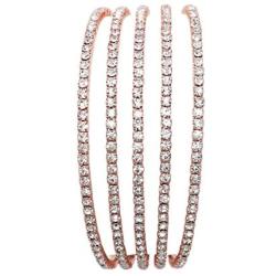 Rosemarie Collections Womens 5 Strand Rhinestone Statement Bracelet