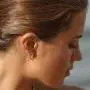 MYEARS Women Star Earrings Stud Gold CZ Ear Climber Crawler Crescent Moon Dangle 14K Gold Filled Chain Double Piercing Tiny Boho Beach Simple Delicate Handmade Hypoallergenic Lucky Jewelry Gift