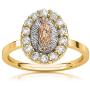 Savlano 18K Gold Plated White Yellow & Rose Three Color Lady of Guadalupe Virgin Mary with Round Cut Cubic Zirconia Womens Girls Religious Ring Comes Gift Box