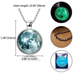 iDMSON Moon Necklace Glow in The Dark Magical Fairy Necklace for Women Girls