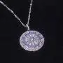 Almusen Purple Cubic Zirconia Necklace for Women Jewelry Geometric Lotus Necklace Pendant Gift Womens Jewelry Girl/Anniversary/Birthday Gift/Opening Ceremony