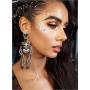 Halloween Skeleton Earrings for Women Girls Moving Horror Skull Drop Dangle Earrings Statement Rhinestone Long Earrings Gothic Jewelry Cosplay Costume Party Gifts