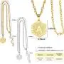 AZAZCCM 2Pcs Initial Necklace For Men And Women- Letter Necklace Gold And Silver- Stainless Steel 316L Cuban Chain With Coin Shape Initial Pendant, Classic Charm Letter Chain Costume Jewelry