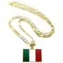 GWOOD Italy Flag Small Pendant Necklace with Figaro Chain 24 Inches Long GWOOD Italy Flag Small Pendant Necklace with Figaro Chain 24 Inches Long