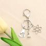 FUSTMW Science Symbol Keychain Atom Microscope Key Chain Biology Chemistry Teacher Gift Keyring Science Lovers Gift